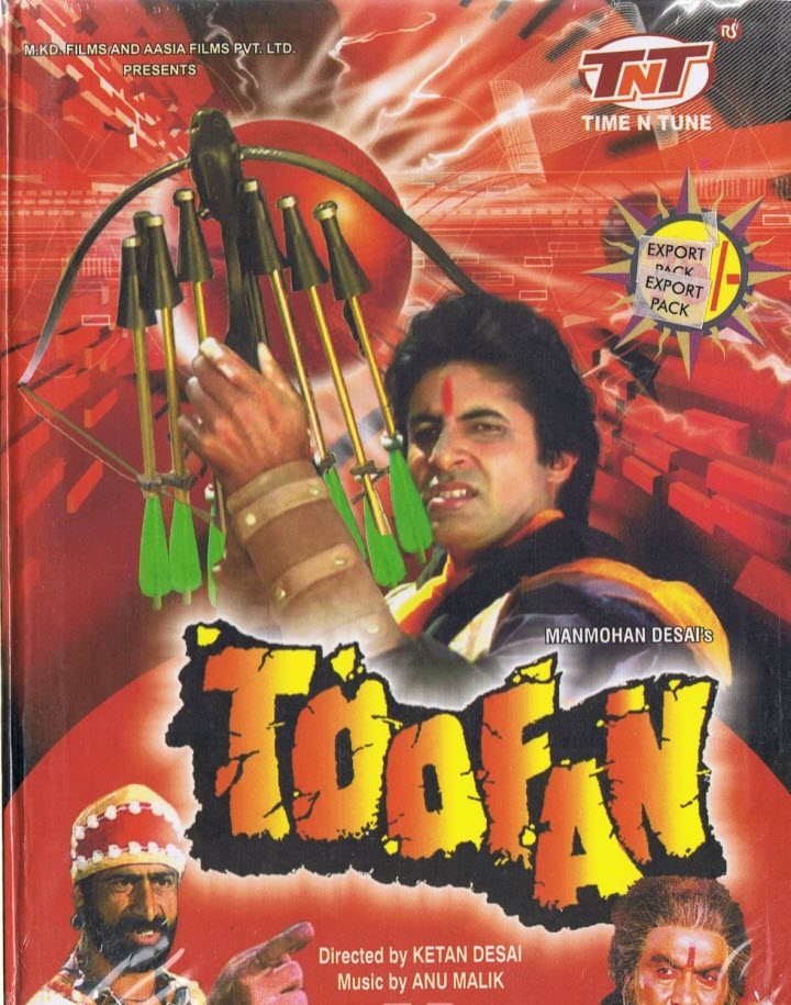 Toofan, Amitabh Bachchan, Meenakshi Seshadri, Amrita Singh, Pran, Kamal Kapoor, Goga Kapoor, 1989