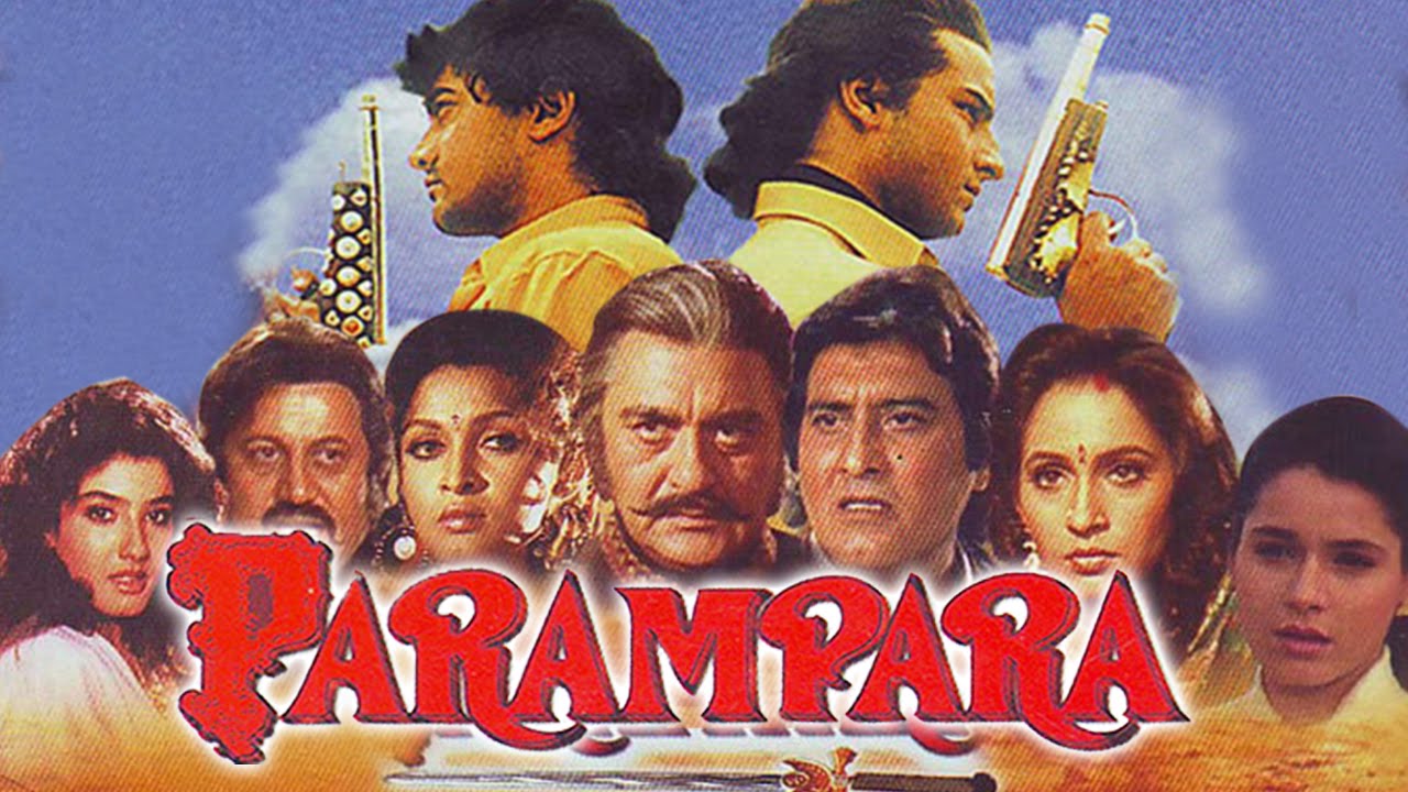 Parampara, Sunil Dutt, Vinod Khanna, Ashwini Bhave, Ramya Krishna, Aamir Khan, Saif Ali Khan, Raveena Tandon, Neelam, 1993