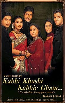 Kabhi Khushi Kabhie Gham, Amitabh Bachchan, Jaya Bachchan, Farida Jalal, Shahrukh Khan, Kajol, Hrithik Roshan, Kareena Kapoor, Rani Mukerji, 2001