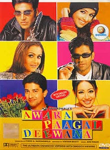 Awara Paagal Deewana, Akshay Kumar, Sunil Shetty, Aftab Shivdasani, Amrita Arora, Rahul Dev, Preeti Jhangiani, 2002