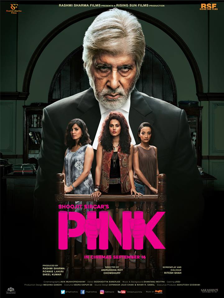 Pink,
Amitabh Bachchan, Taapsee Pannu, Kirti Kulhari, Andrea Tariang, 2016