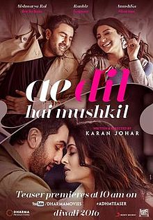Ae Dil Hai Mushkil, Ranbir Kapoor, Aishwarya Rai Bachchan, Anushka Sharma, Fawad Khan, Imran Abbas, Lisa Haydon, 2016