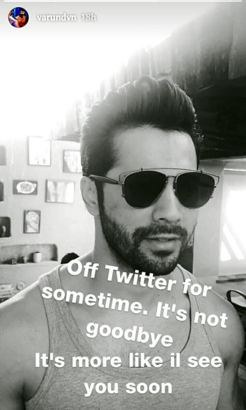 Varun Dhawan takes break from Twitter, , 2017