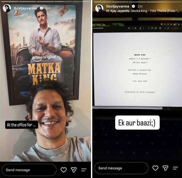 Vijay Varma announces Matka King season 2 with first episode script: “Ek aur baazi”, , 2026