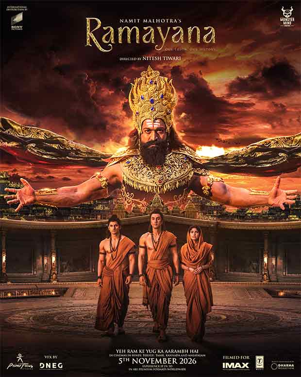 Ramayana makers announce worldwide release of Part 1 on November 5, 2026 with new poster featuring Ranbir Kapoor, Sai Pallavi, Ravie Dubey and Yash, , 2026